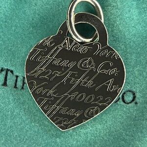 Tiffany Sterling Silver 727 Fifth Avenue New York Heart Small Pendant Charm